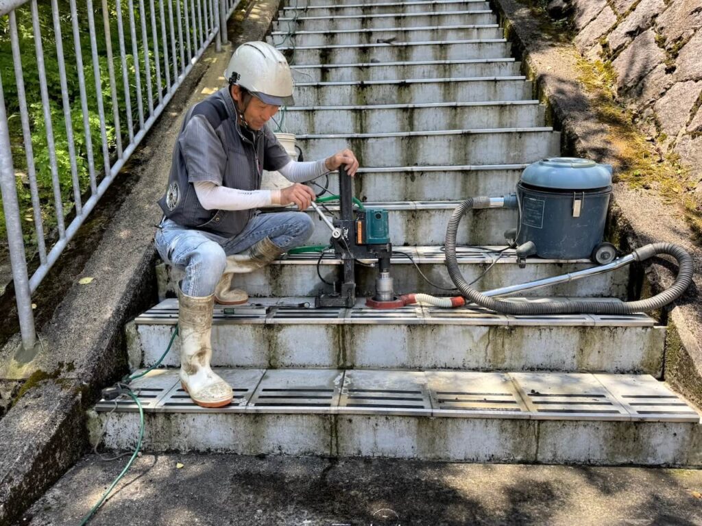 階段にコア削孔